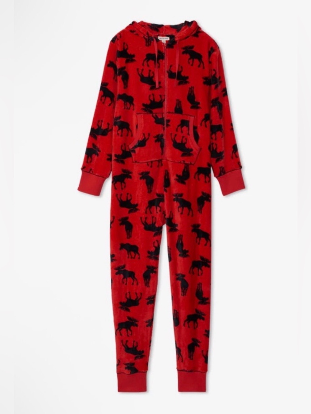 Little Blue House by Hatley "Moose on Red" Hooded Fleece Onesie